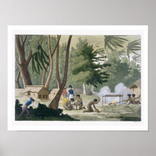 Papu-stam op het eiland Rawak, bord 20 van Le Poster