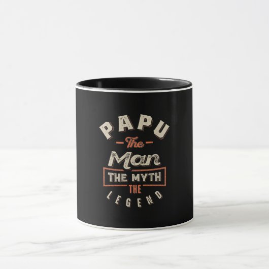 Papu The Man Myth Legend Grandpa Gift Mannen Vader Mok (Midden)
