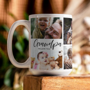Papy We Love You Photo Collage Coffee Mug