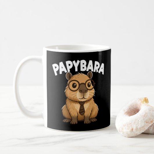 Papybara Funny Capybara Dad Koffiemok (Met donut)