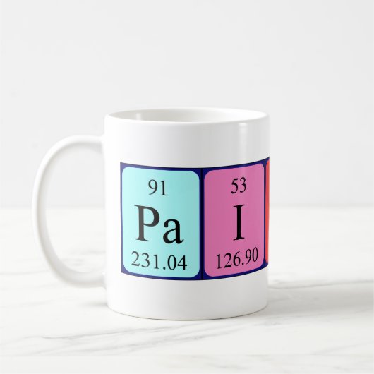 Papyin périodique nom de table mug (Gauche)