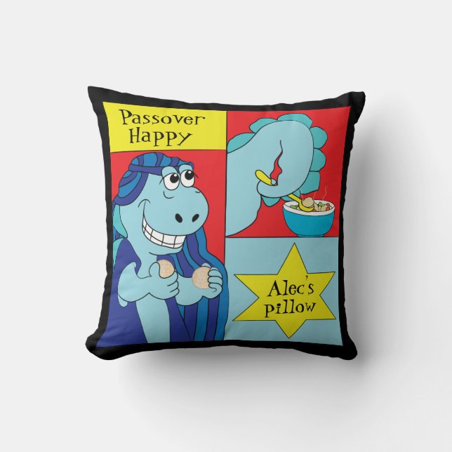 Pâque 16/16" Coussin Dinosaur Happy (Recto)