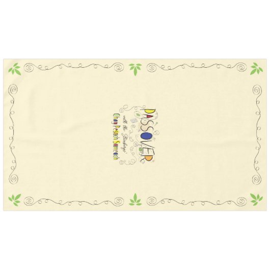 Pâque 60/104" Nappe Pâque Chag Sameach (Devant (Horizontal))