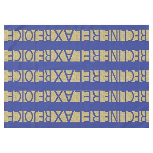 Pâque 60/84" Nappe Pâque R & R Bl/Gld (Devant (Horizontal))