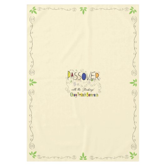 Pâque 60/84" Nappe "Passover Chag Sameach" (Devant)