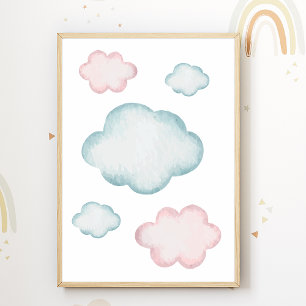 Pâque Pastel Cloud Poster Enfants Décor de la cham