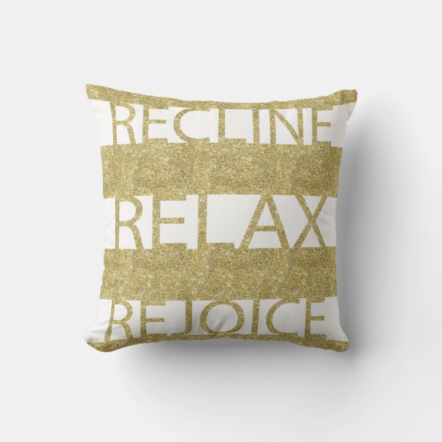 Pâques 16/16" Coussin Gold "Recline Relax Rejoice" (Recto)
