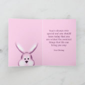 Pâques Anniversaire Panier fille Bunny Carte de vo (Intérieur)