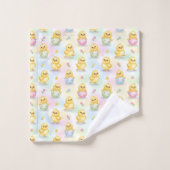 Pâques aquarelle bébé poussin mignon (Gant de toilette)