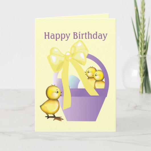 Pâques Basket Chicks Carte de voeux (Devant)