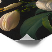 Pâques Blanches Lily Fleurs Art Imprimer Poster (Coin)