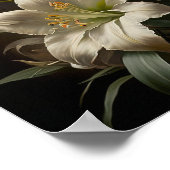 Pâques Blanches Lys Fleur Art Imprimer Poster (Coin)