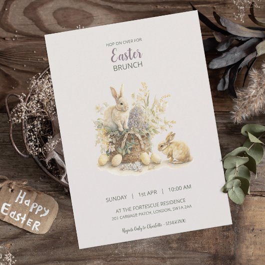Pâques Brunch Bunny Invitation