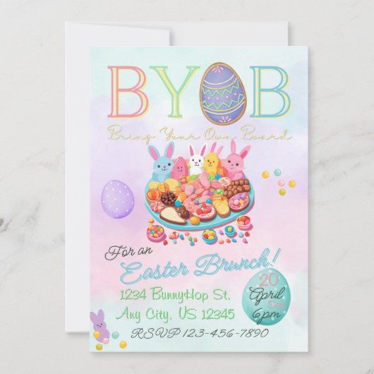 Pâques Brunch Charcuterie Fête Invitation (Devant)