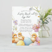 Pâques Brunch et invitation à la chasse aux oeufs (Debout devant)