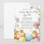 Pâques Brunch et invitation à la chasse aux oeufs (Devant / Derrière)