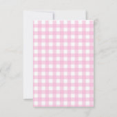 Pâques Brunch Invitation Rabbit Rose En vichy Plai (Dos)