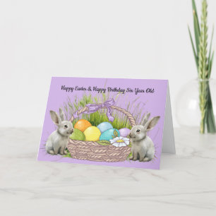 Pâques et carte d'anniversaire pour 6 ans