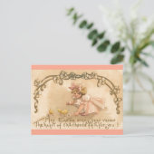 Pâques - Fille Roses chaises - Carte Postale Antiq (Debout devant)