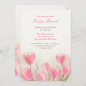 Pâques Invitation Tulipes Fleurs Carte Plat (Devant / Derrière)