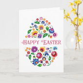 Pâques joyeuses - carte d'inspiration folklorique, (Fleur jaune)