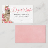 Pâques lapin rose baby shower cartes de tombola (Devant / Derrière)