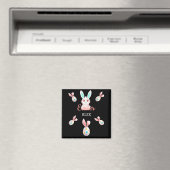 "PÂQUES" MAGNET BUNNY AVEC OEUFS ET NOM SPECKLED. (In Situ (Lave-vaisselle))