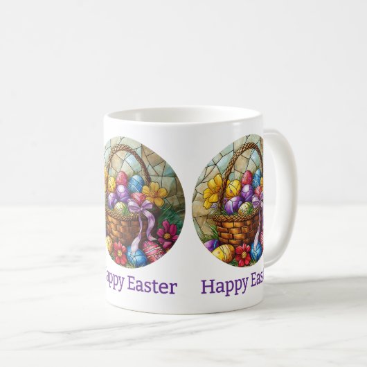 Pâques Panier de café Mug (Devant droit)