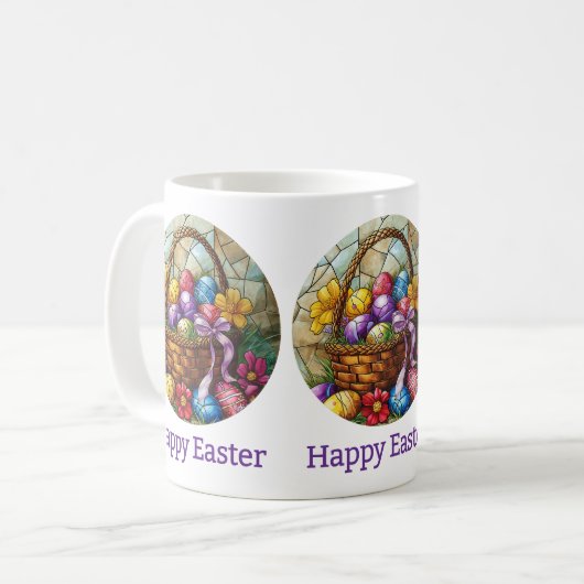 Pâques Panier de café Mug (Devant gauche)