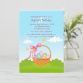 Pâques Panier Invitation Anniversaire (Debout devant)