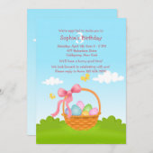 Pâques Panier Invitation Anniversaire (Devant / Derrière)