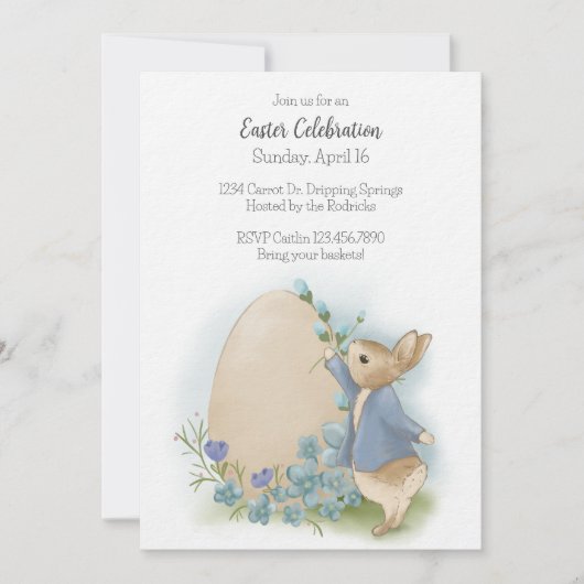 Pâques Peter Rabbit Invitation (Devant)