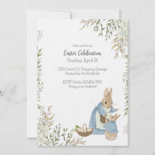 Pâques Peter Rabbit Invitation (Devant)
