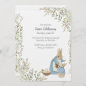 Pâques Peter Rabbit Invitation (Devant / Derrière)