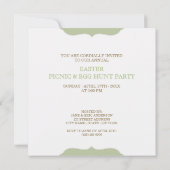 Pâques Pique-nique Invitation de la Chasse aux Oeu (Dos)