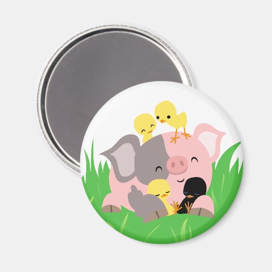 Pâques porc et poussins aimant (Recto/Verso)