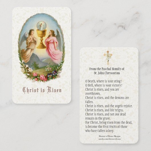 Pâques prière pascal prière Sainte carte (Devant / Derrière)