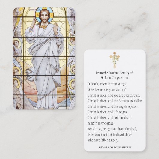 Pâques prière religieuse Paschal Carte Sainte (Devant / Derrière)