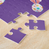 "PÂQUES" PUZZLE BUNNY AVEC OEUFS ET NOM SPECKLED. (Côté)