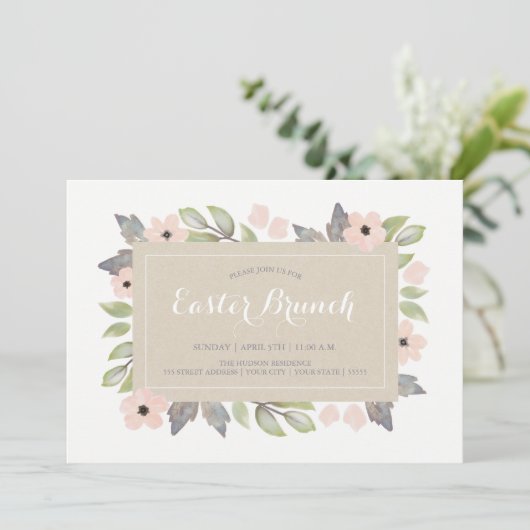 Pâques se développe invitation de brunch (Debout devant)