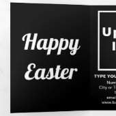 Pâques Vacances Affaires Noir Triple Carte Vacance (Intérieur en premier)