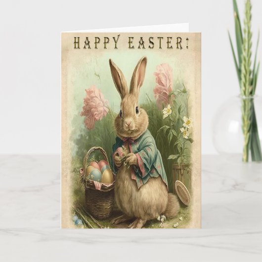 Pâques Vintage Joyeux lapin de Pâques (Devant)
