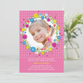 Pâques Wreath Photo Anniversaire Fête Invitation (Debout devant)