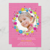 Pâques Wreath Photo Anniversaire Fête Invitation (Devant / Derrière)