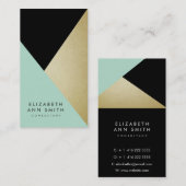 Paquet abstrait chic de noir et de carte de visite (Devant / Derrière)