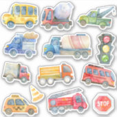Paquet autocollant de voitures de construction aqu (Devant)