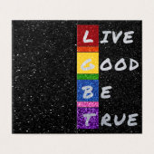 Paquet de 25 cartes LGBT Glitter Live Good Be True (Outside Unfolded)