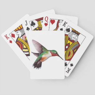 Paquet de cartes de jeu avec un colibri