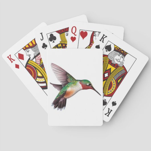 Paquet de cartes de jeu avec un colibri (dos)