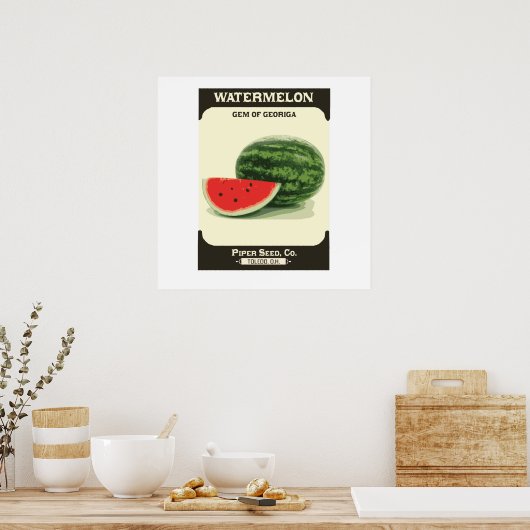 Paquet de graines de pastèque Retro Melon Poster I (Cuisine)